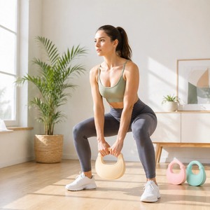 <span class=keywords><strong>Kettlebell</strong></span> en silicone souple, compact et écologique, avec poignée confortable pour la musculation à domicile - Product Image 3