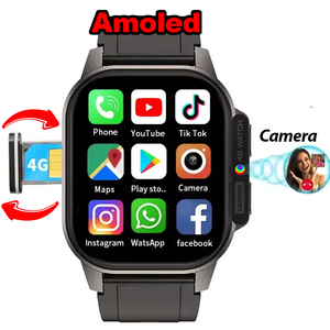 Đồng hồ thông minh DM63 1000mAh pin lớn HD AMOLED 4G 5G Sim Wifi theo dõi sức khỏe. Tính năng camera email la bàn nhịp tim - Product Image 1