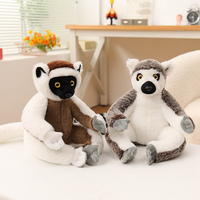 Vente en gros usine – Jouets en peluche lémur réaliste super doux en coton PP de 8 pouces, anti-stress, pour cadeaux d'anniversaire pour enfants