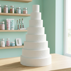 Styrofoam Round Cake <b>Dummies</b> 4" High by 6" 8" 10" Eco-Friendly Moulds - Product Image 3