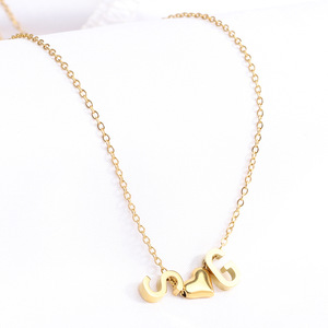 Collar con letras de acero inoxidable, colgante con alfabeto 3D, regalo de uso diario para mujer, joyería de moda - Product Image 5