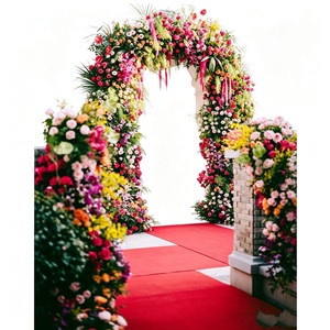 Elegant Half Circle Flower <b>Backdrop</b> <b>Stand</b> For Birthday Banquet Engagement Party And Photo Booth Shooting - Product Image 1