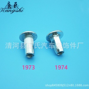 Écrou à riveter en acier brillant non revêtu à tête moletée de 0,1875 po de diamètre avec rondelle pour usage automobile - Product Image 2