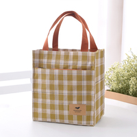 Sac fourre-tout imperméable à carreaux moyens avec doublure TC, taille personnalisée pour les trajets quotidiens, sac à lunch, usage décontracté