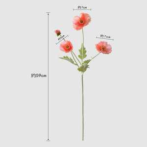 Fleurs artificielles de pavot Yoshinobu, fleurs en soie, branche unique, décoration intérieure, accessoires de mariage, décoration de Pâques - Product Image 4