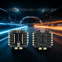LANNRC MAK4 ESC 4-en-1 45A 60A 8 bits 36S 30mm entre broches compatible DSHOT600 en métal pour FPV Racing UAV