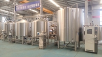 Chaisse à bière manuelle à vapeur à 3 cuves 2000L 5000L, équipement de brasserie haute productivité, état neuf, pour restaurant, composants essentiels