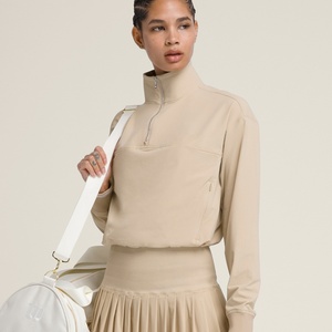 Haut à manches longues respirant à col montant pour femmes, idéal pour le golf et le tennis, collection été, vente en gros OEM/ODM, vêtements pour adultes pour équipes, robe de tennis pour filles - Product Image 3