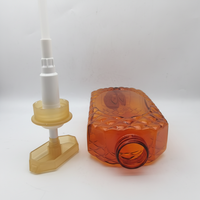 Offre Spéciale Bouteille en plastique PET orange de haute qualité de 500ml avec pompe, emballage pour shampooing, lotion, crème solaire.