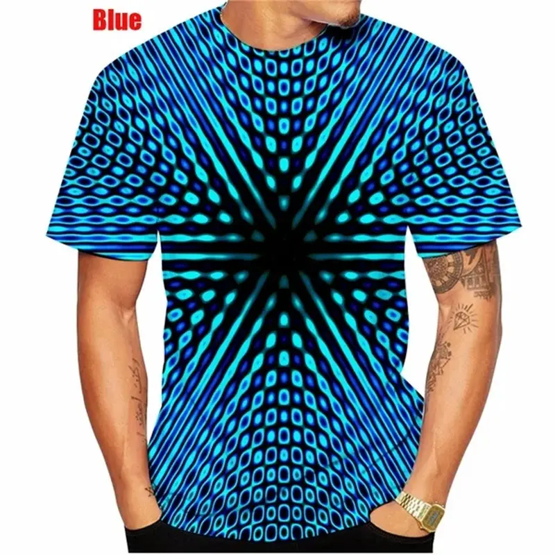 Grappige 3d Vertigo Zwart Wit Bedrukte T-Shirt Mannen Vrouwen Gepersonaliseerde Kleurrijke Vertigo Hypnotiserende Tee Tops Kids Korte Mouw Tshirt