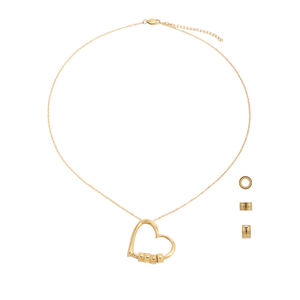ขายส่งสร้อยคอสแตนเลสสตีลรูปหัวใจผูกปม สลักอักษรย่อชื่อได้ ชุบทอง 14K แบบคลาสสิก ของขวัญแทนใจรักนิรันดร์ - Product Image 4