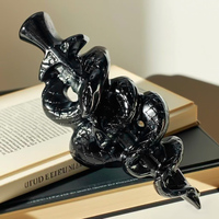 Vente en gros de sculptures de serpents en obsidienne naturelle, décorations Feng Shui, souvenirs et cadeaux
