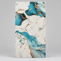 Panel Latar Belakang Marmer PVC UV Cured Motif Batu Cetak Glossy Tahan Air Dekoratif Utuh Potongan Rapi Hotel Rumah Tangga
