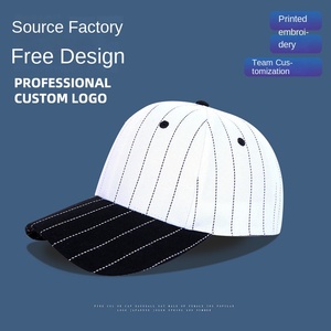 Casquette de baseball à bords plats personnalisable pour hommes femmes casquette de soleil rétro hip-hop avec broderie rayée tissu commun nom de marque - Product Image 2