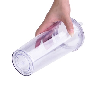 BPA Free Double Wall Transparent Boba Tumbler 700ml 24oz Custom logo <strong>Reusable</strong> Plastic <strong>Bubble</strong> <strong>Tea</strong> <strong>Cup</strong> with Lid and Straw - Product Image 5