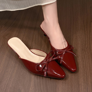 2025 estate nuove da donna ciabatte mezze ciabatte con <span class=keywords><strong>tacco</strong></span> <span class=keywords><strong>medio</strong></span> e <span class=keywords><strong>tacco</strong></span> basso comode <span class=keywords><strong>sandali</strong></span> singoli da esterno - Product Image 3