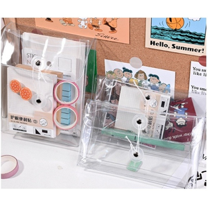 Estuche de PVC transparente Ins, bolsa de almacenamiento creativa para documentos, información, papel, para el cuidado de la piel pencil, estudiante - Product Image 5