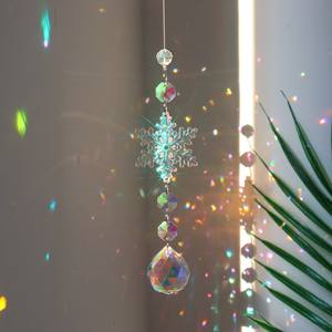 Natal Venda Quente Dream Catcher Esculpido Rainbow Snowflake Pendurado Jardim Casa Pingente Janela Decoração Cristal Sun Catcher - Product Image 4
