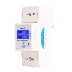 Backlights Single Phase Wattmeter Power Consumption Watt Electronic Energy Meter kWh 5-80A 230V AC 50Hz with Reset Function