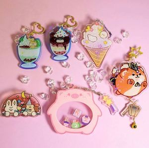 Custom Printing Acrylic Keychain Maker Clear Logo <b>Key</b> Chains for Gifts Zinc Alloy Transparent Uv Printing Acrylic Charms - Product Image 1