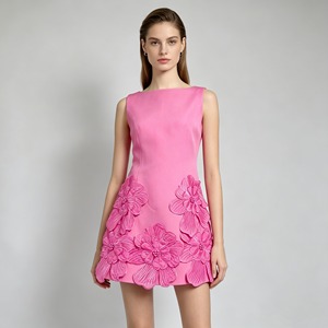 Robe midi décontractée à col halter, taille cintrée, motif floral, respirante, prix compétitif, pour femme - Product Image 4