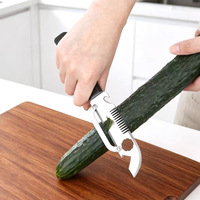 Groenteschiller Roestvrijstalen aardappelschiller Julienne-snijder Fruitschiller Multifunctioneel voedselgereedschap Comfortabel houten handvat