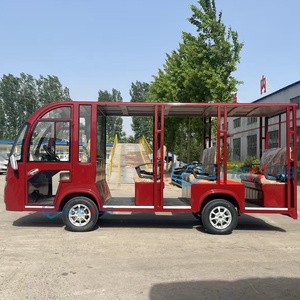 Popular Red 11 Passengers Sightseeing Bus New China Luxury Tourist Electric Mini Sightseeing Bus With CE Certification - Product Image 3