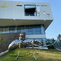 Grande statue d'animal en métal de jardin Sculpture de fourmi en acier inoxydable
