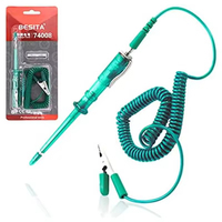 Testeur de circuit automobile Winmax 24V avec voyant lumineux, sonde longue et pince crocodile