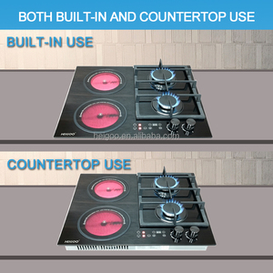 Meja Dapur Rumah dan Kompor Gas Hibrida 4 Tungku Terintegrasi dengan Kompor Listrik Keramik Inframerah - Product Image 4