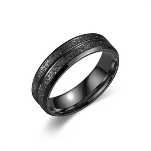 Hot Selling Stainless Steel Frosted Gold Plated <strong>Plus</strong> <strong>Size</strong> Couple <strong>Ring</strong> Non Fading Statement Wedding Gift <strong>Ring</strong> for Men and Women - Product Image 5