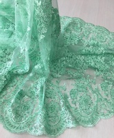 Tela de Tul de Alta Calidad con Lentejuelas y Bordado de Lujo, Color Verde, 100% Poliéster, para Vestidos de Novia de Niña