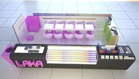 M2 Display Design d'intérieur pour salon de beauté Kiosque de présentation rose personnalisé pour salon de manucure et de manucure Magasin de détail Design pour magasin de manucure