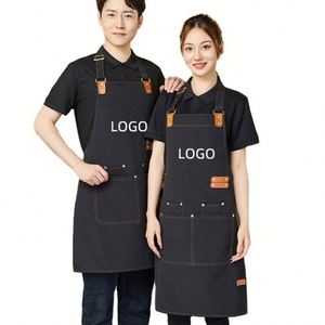 Tabliers de cuisine pour femmes, réglables, pour la restauration, uniforme de restaurant, tablier personnalisé avec logo - Product Image 1