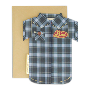 Handmade Fancy Custom Love Style Father's Day Greeting Card Offset Printed Shirt Shaped Die Cut Paper Craft