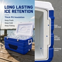 Glacière rigide à roulettes pour pêche, pique-nique et stockage au froid, isolation longue durée, 90L