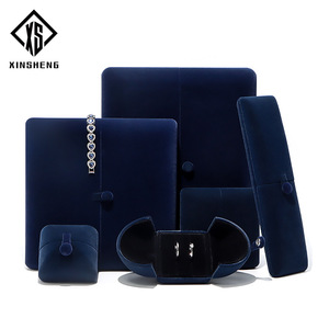 Nhà Sản Xuất Bán Buôn Nhung Đôi Mở Hộp Đồ Trang Sức, Vòng Mặt Dây Chuyền Vòng Cổ, Đồ Trang Sức Ngọc Trai Nhung Bao Bì Hộp - Product Image 3