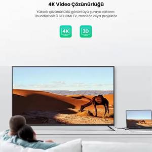 Adaptateur Hub USB C UGREEN CM380 pour MacBook avec HDMI <span class=keywords><strong>4K</strong></span>, <span class=keywords><strong>Thunderbolt</strong></span> <span class=keywords><strong>3</strong></span>, alimentation 100W, lecteur de cartes TF/SD, 2 ports USB <span class=keywords><strong>3</strong></span>.0 - Product Image 4