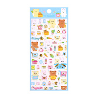 Autocollants en cristal de dessins animés pour enfants, ours et lapin mignons à faire soi-même pour scrapbooking, cartes, bouteilles d'eau, agenda, décorations de coques de téléphone