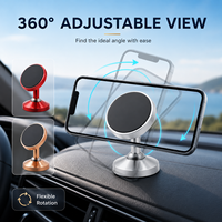 Support de téléphone magnétique surélevé pour tableau de bord de voiture, fixation à ventouse à double articulation, réglable à 360°, aimant puissant universel en aluminium