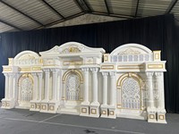 Château de décoration de scène de mariage avec lumière Salle de banquet Décorations de conte de fées de mariage Château de toile de fond