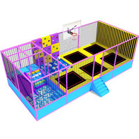 Parc de trampolines pour enfants, ensemble de jeux intérieur/extérieur, lit de saut avec toboggan, filet de sécurité, équipement de terrain de jeu