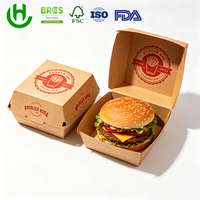 Scatola per Hamburger Personalizzata Hongchang in Carta Kraft per Asporto e Consegna di Fast Food