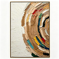 Peinture à l'huile abstraite moderne à texture épaisse, peinte à la main, technique impasto au couteau, art mural 3D sur toile pour décoration de salon