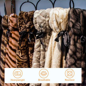 Couverture en fausse fourrure solide, <span class=keywords><strong>tricot</strong></span>ée, chaude, épaisse, taille king, pour la décoration de la maison - Product Image 3