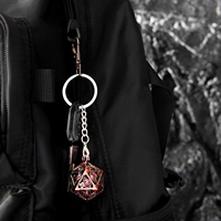 Mini set de dés DND argentés, dés creux D20 pour collier avec œil de dragon, mini set de dés métalliques antiques, dés porte-clés Dungeons & Dragons
