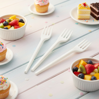 Greenday Aanpasbare Ecologische CPLA/PLA Vliegtuigbestek Vork voor Feesten Taart Dessert Fruit Composteerbaar 6"/6.5" CPLA Vork