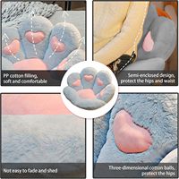 Coussin de siège en tissu peluche doux en forme de patte de chat, coussin de sol pour fauteuil de jeu, chaise d'ordinateur