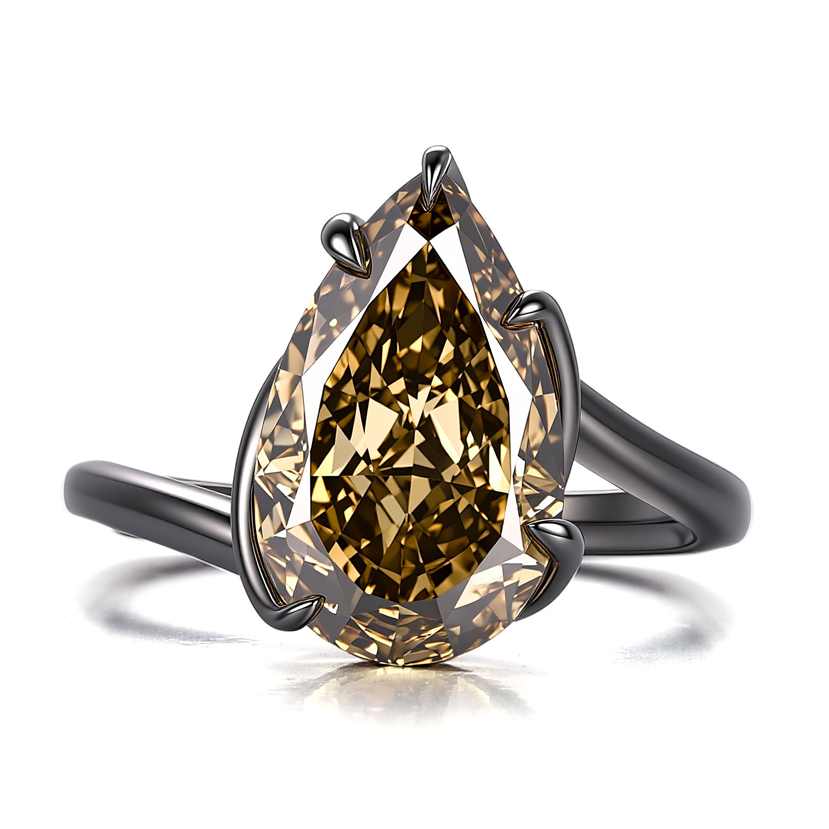 925 silver gold plated lab diamond ring