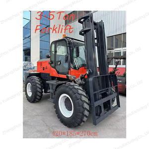 Carretilla elevadora de 3,5 toneladas con capacidad de peso, motor diésel, tracción en las cuatro ruedas, carretilla elevadora con cubo - Product Image 1